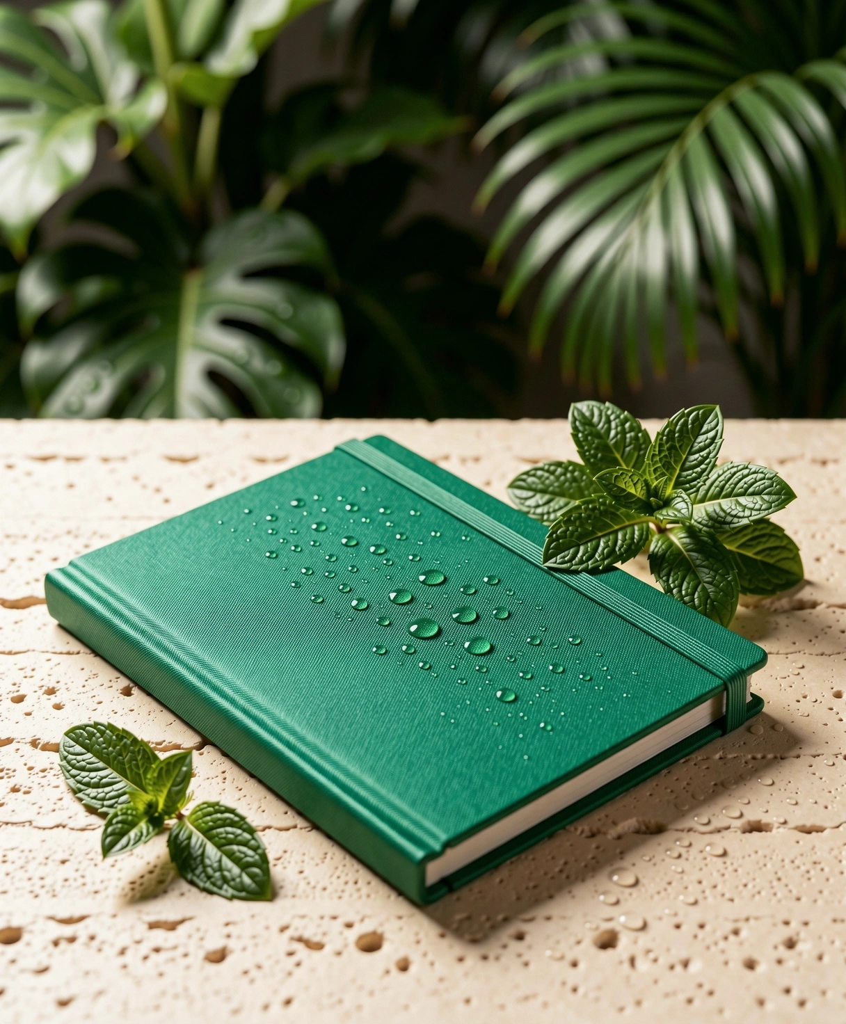 Tropical greenery textures representing fresh nutritional focus
